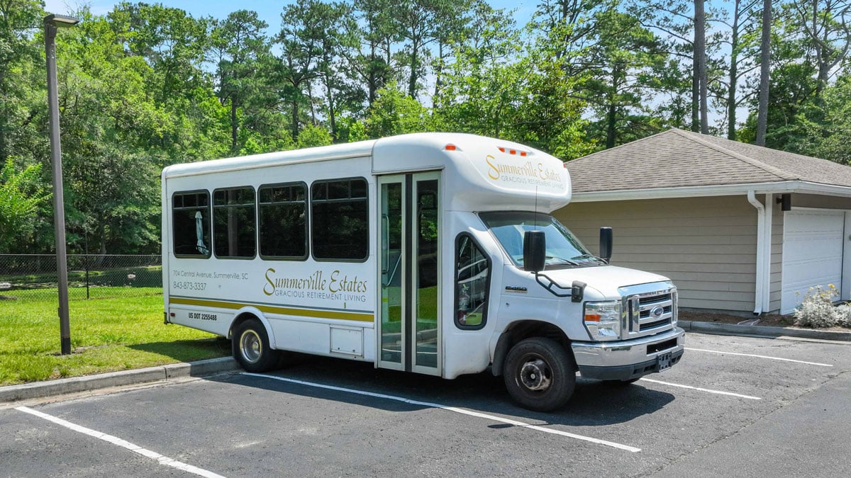 The Summerville Estates community bus providing resident transportation